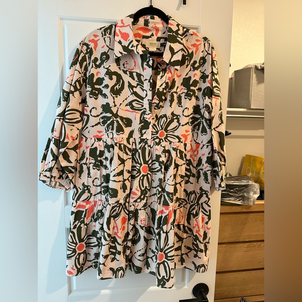 Maeve Floral Button-Up Shirt Dress
